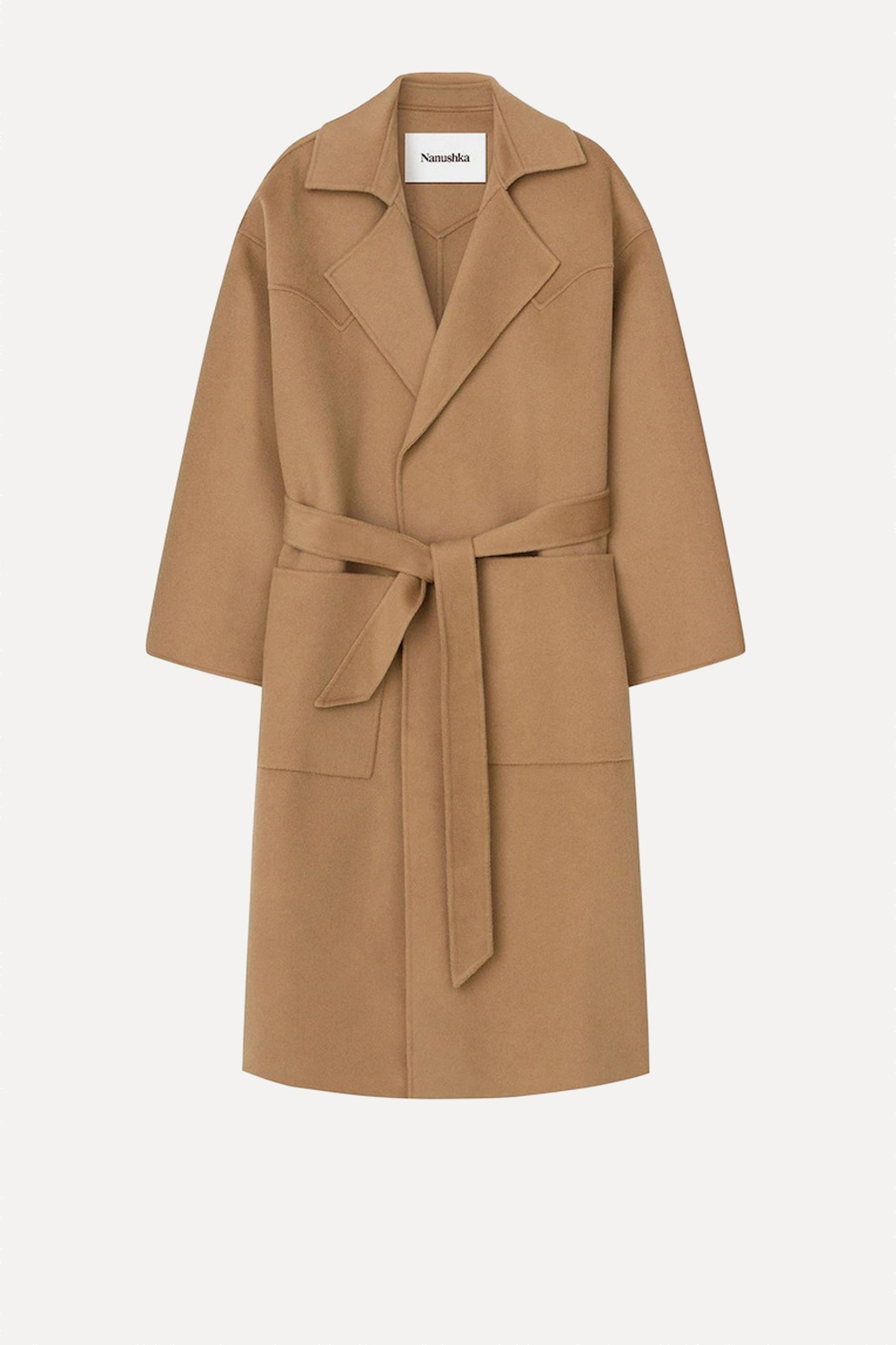  Alamo Wool/Silk Blend Robe Coat from Nanushka