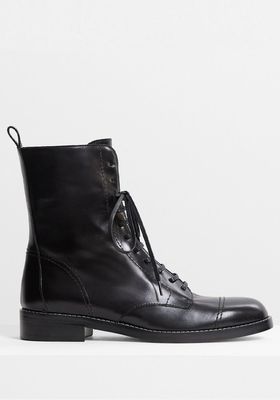 Laced Boot In Leather