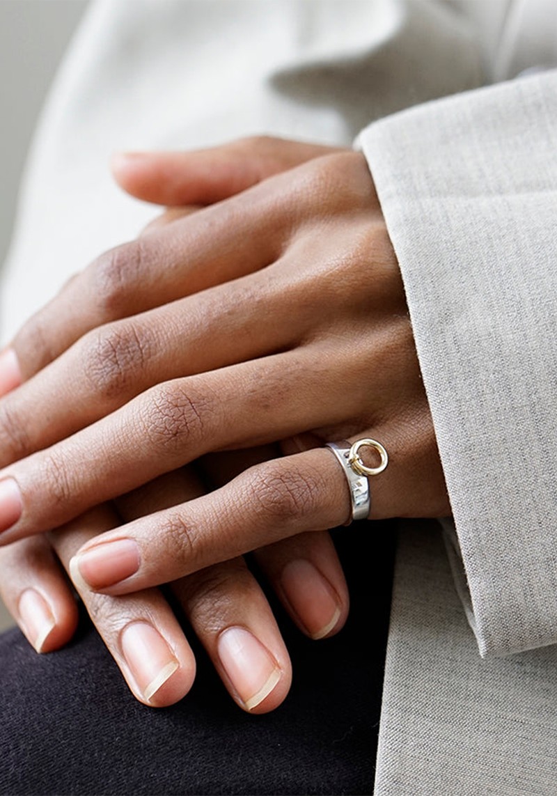 Solid Gold & Sterling Silver Knocker Ring