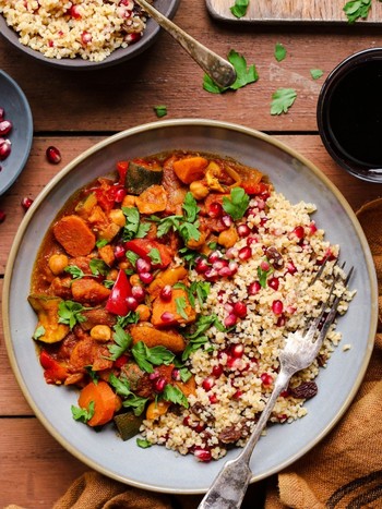 One-Pot Veggie Tagine With Jewelled Bulgur Wheat