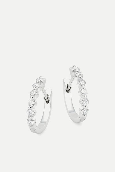 Starlit 18ct White Gold Diamond Hoop Earrings from Beaverbrooks