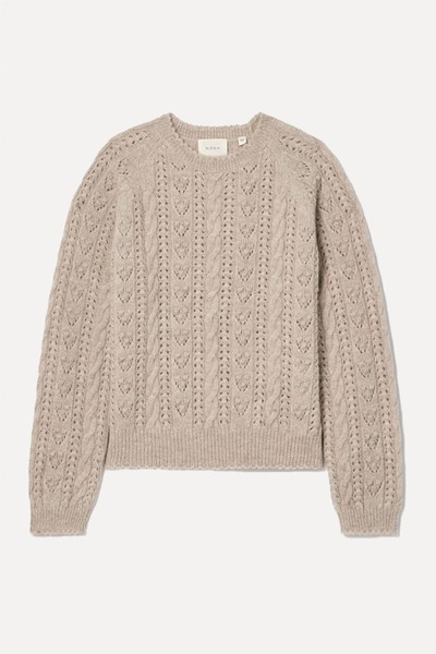 Langley Cable & Pointelle-Knit Alpaca-Blend Sweater from Dôen