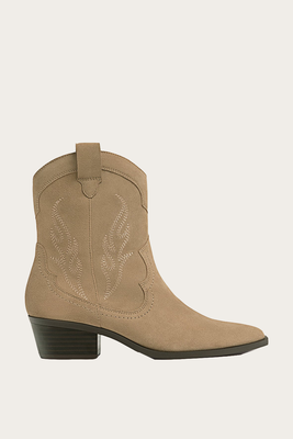 Leather Cowboy Ankle Boots  from Stradivarius