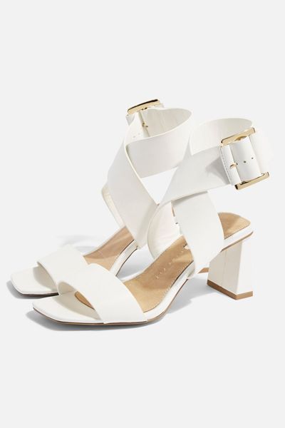 NATALIA White Buckle Sandals