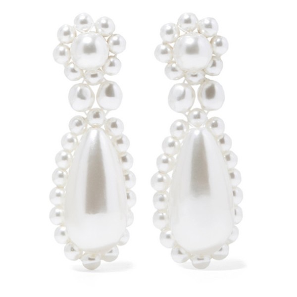 White Pearl Drop Earrings