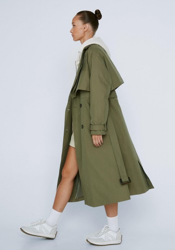 Petite Premium Double Layer Twill Trench Coat