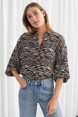 Zebra Print Button Up from & Other Stories