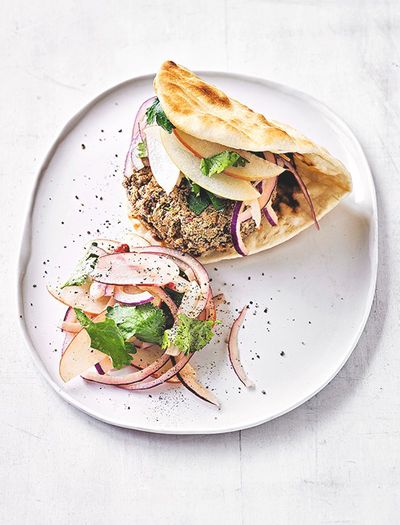 Tofu & Bean Burgers With Radish Apple Slaw