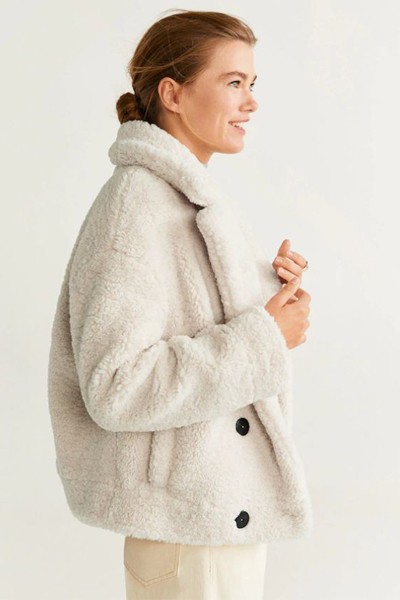 Faux Shearling Coat from Mango