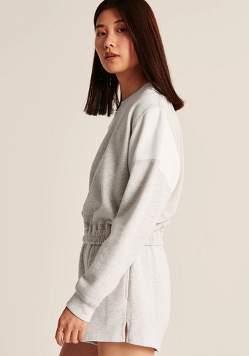 Cinched Wedge Crew Sweatshirt