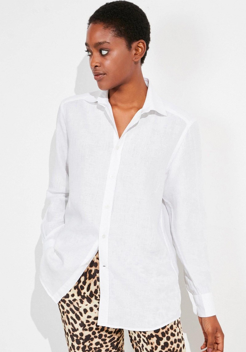 The Boyfriend Linen Shirt from With Nothing Underneath