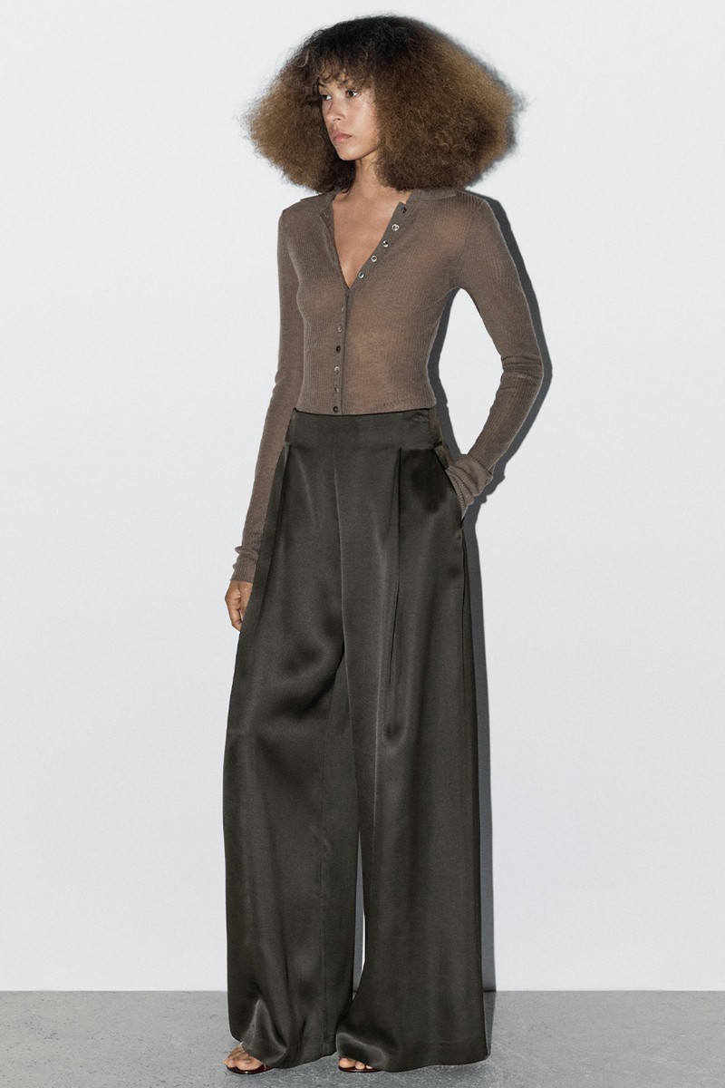 Satin Wide-Leg Trousers  from Massimo Dutti 