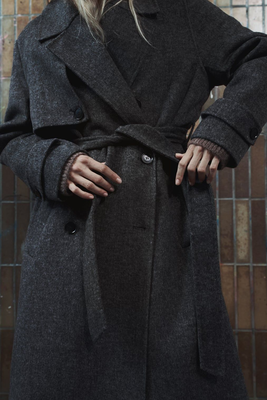Belted Wool Blend Herringbone Coat, £109 | Zara
