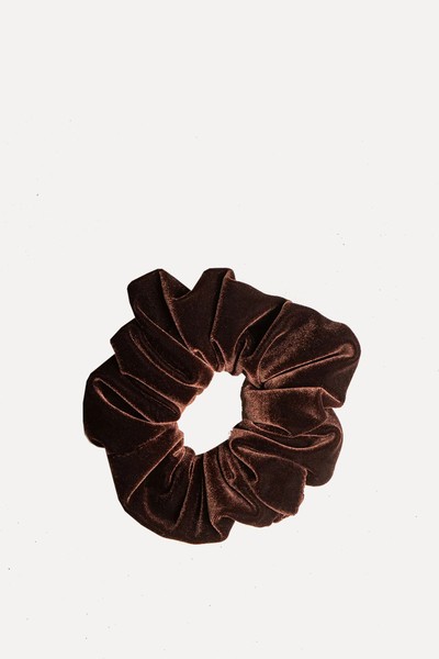 The Chocolate Brown Velvet Scrunchie from Clementine & Mint