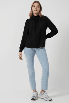 High Neck Blouson Sleeve Blouse from French Connection
