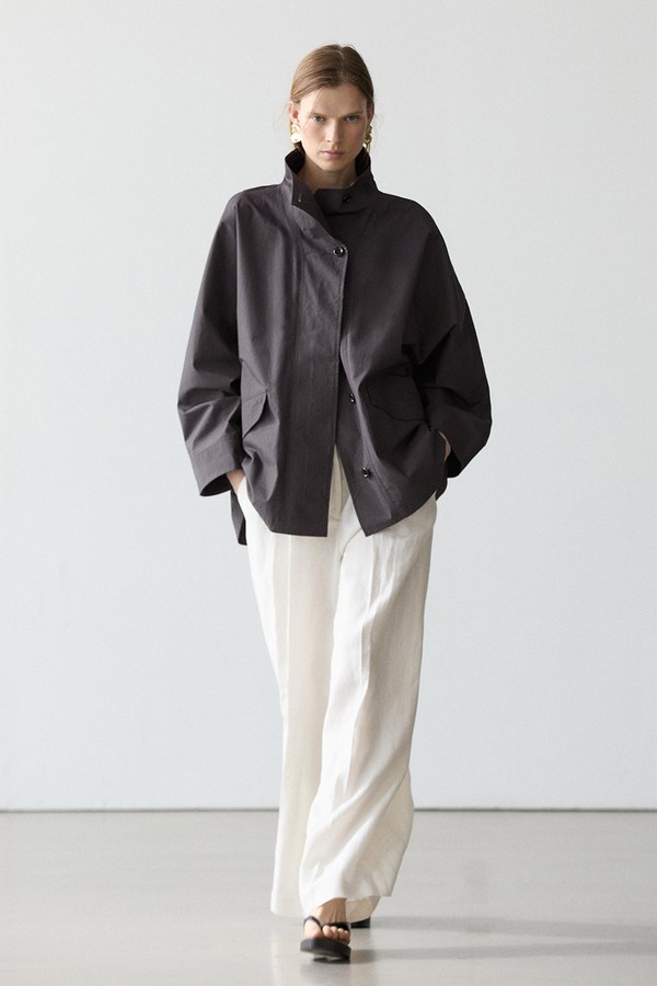 Short Cotton Cape Jacket