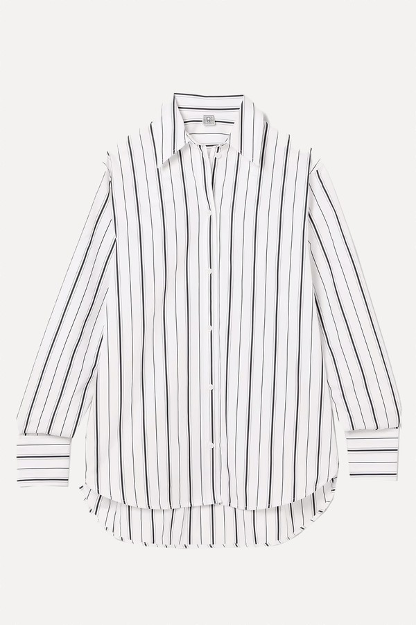 Striped-Print Cotton-Poplin Shirt from Toteme
