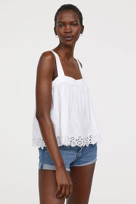 White Top with Broderie Anglaise 