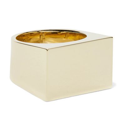 Stripe Signet Gold-Plated Pinky Ring from Jennifer Fisher