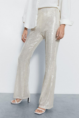 Sequin Flared Pants from Warehouse