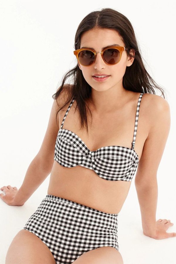 Demi Underwire Bikini Top In Matte Gingham