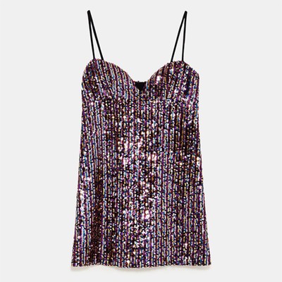 Multicoloured Sequin Dress from Zara