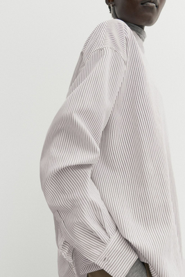 Striped Shirt With Button Collar, £69.95 | Massimo Dutti