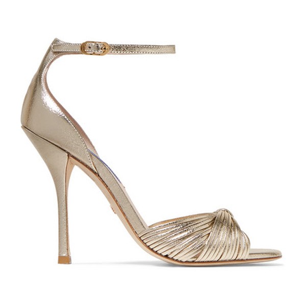 Paulette Metallic Textured-Leather Sandals from Stuart Weitzman