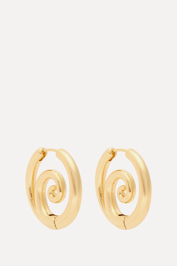 Swirl 22kt Gold-Plated Hoop Earrings from KENNETH JAY LANE