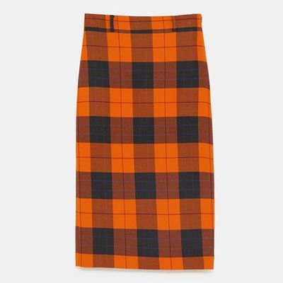 Check Pencil Skirt from Zara