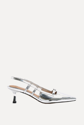 Metallic Slingback Court Shoes from River Island