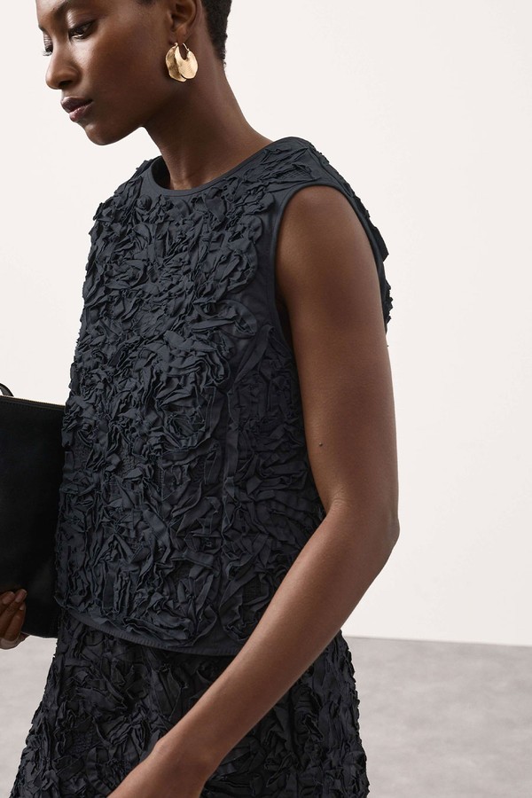 Pure Cotton Textured Shell Top 