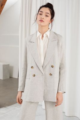 Double Breasted Linen Blazer from & Other Stories