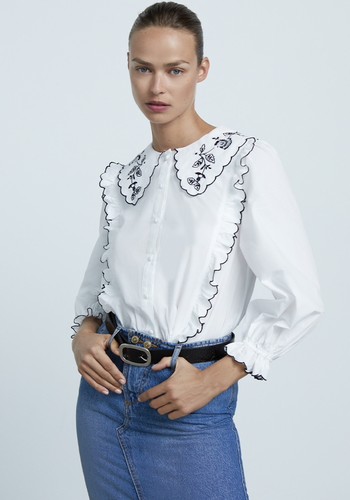 Embroidered Poplin Shirt