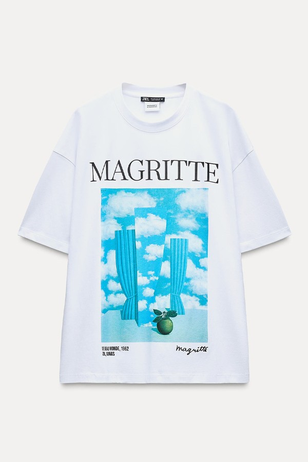 René Magritte Print T-Shirt from Zara