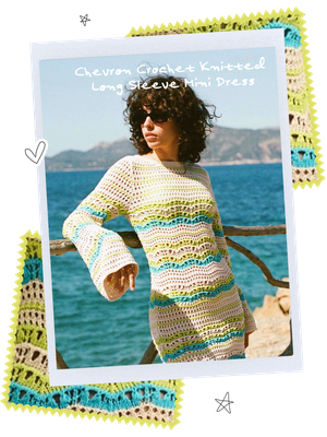 Chevron Knitted Long Sleeve Mini Dress from Nobody’s Child