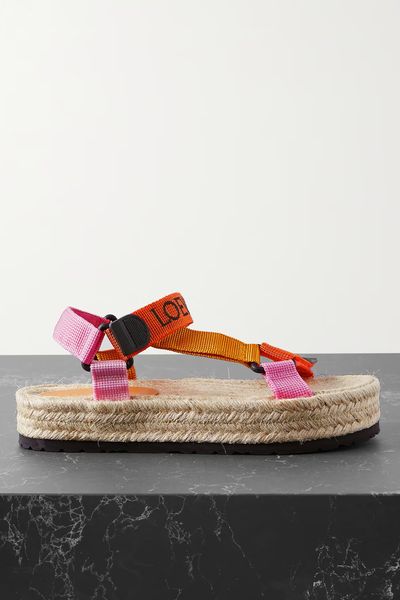 Paula's Ibiza Color-Block Webbing Espadrille Sandals from Loewe