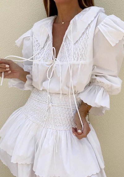 Erika Cotton Frill Blouse from Vita Grace