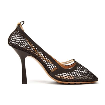 Chain-Embellished Mesh Pumps from Bottega Veneta