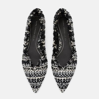 Tweed Flat Shoes from Zara