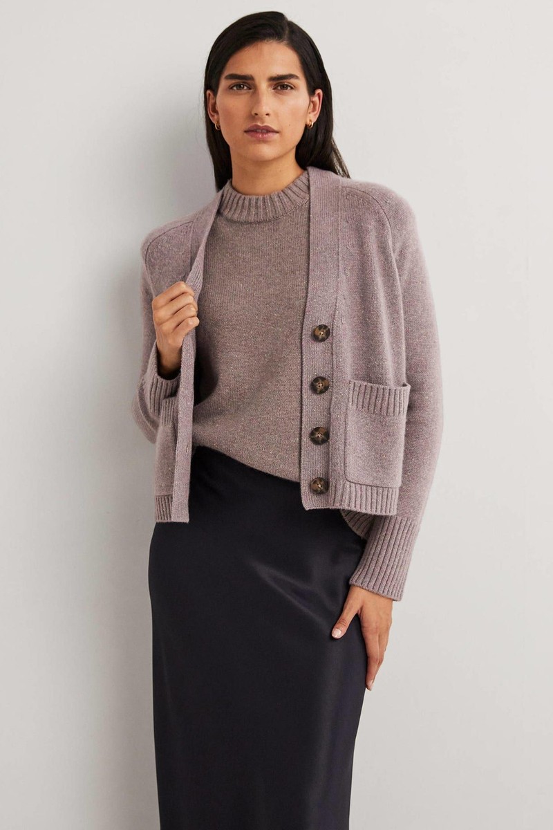 Cashmere Rib Cardigan from Boden