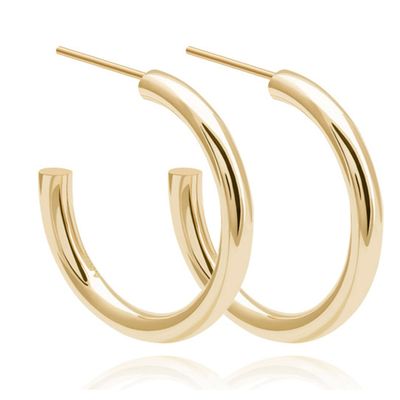 Basic Large Hoop Earrings In Gold