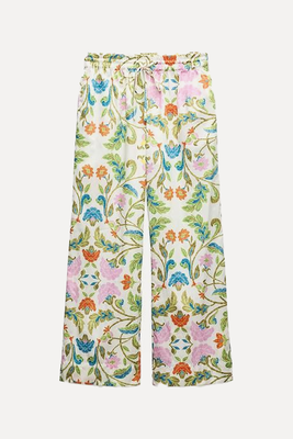 Printed Poplin Trousers  from Zara