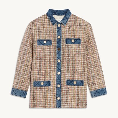  Tweed Jacket With Denim Inserts, £419 | Sandro Paris