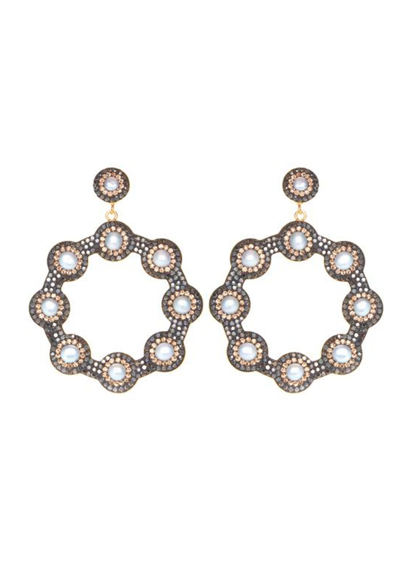 Baroque Pearl 18kt Gold-Plated Hoop Earrings from Soru Jewellery