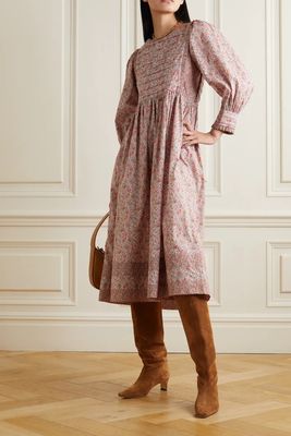 Willa Pintucked Floral-Print Cotton Dress, £430 | O Pioneers