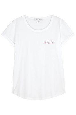 Oh La La White Cotton T-Shirt from Maison Labiche