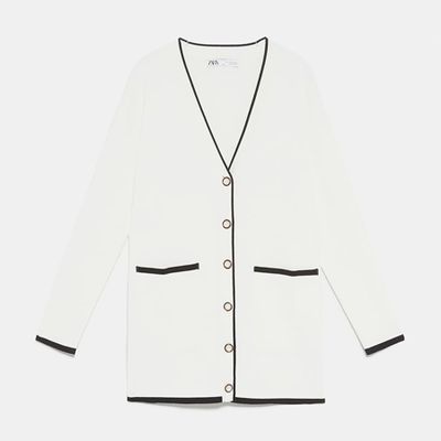 Long Cardigan With Pearl Buttons from Zara