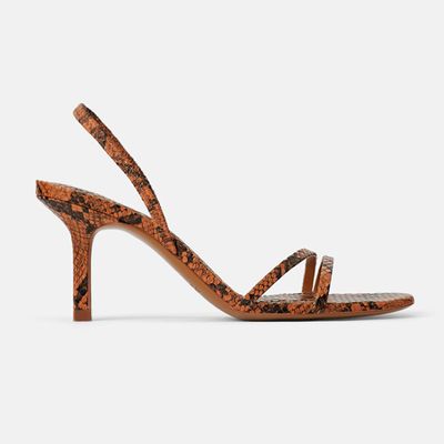 Mid-Heel Sandals With Elastic Band Detail from Zara