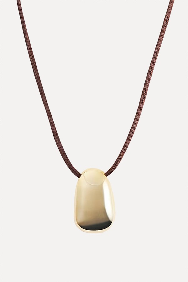 Tapered Metal & Cord Necklace from Orelia 